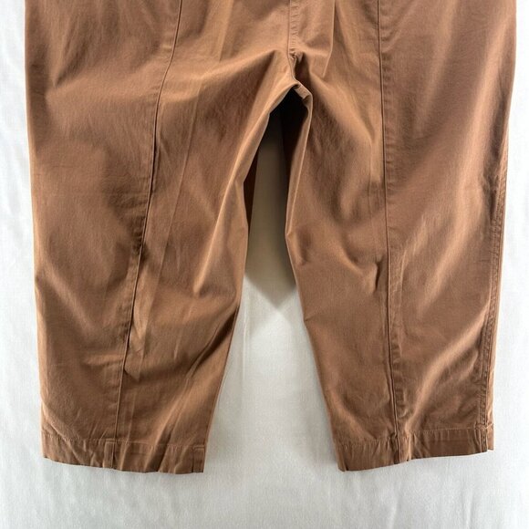 Talbots Pants Size 16P Signature Capri Flat Front Twill Stretch Cotton Brown - Picture 6 of 11